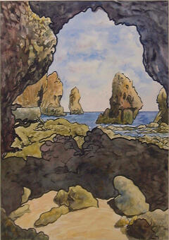 Grutas à beira mar