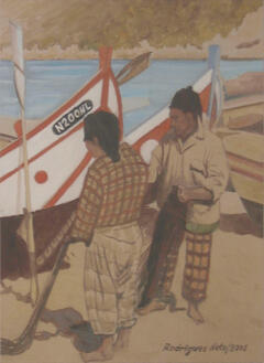 Pescadores na praia